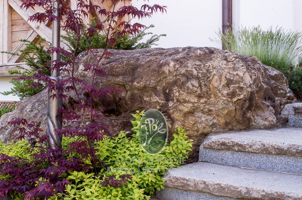 Natursteine und Polsterstauden im Steingarten